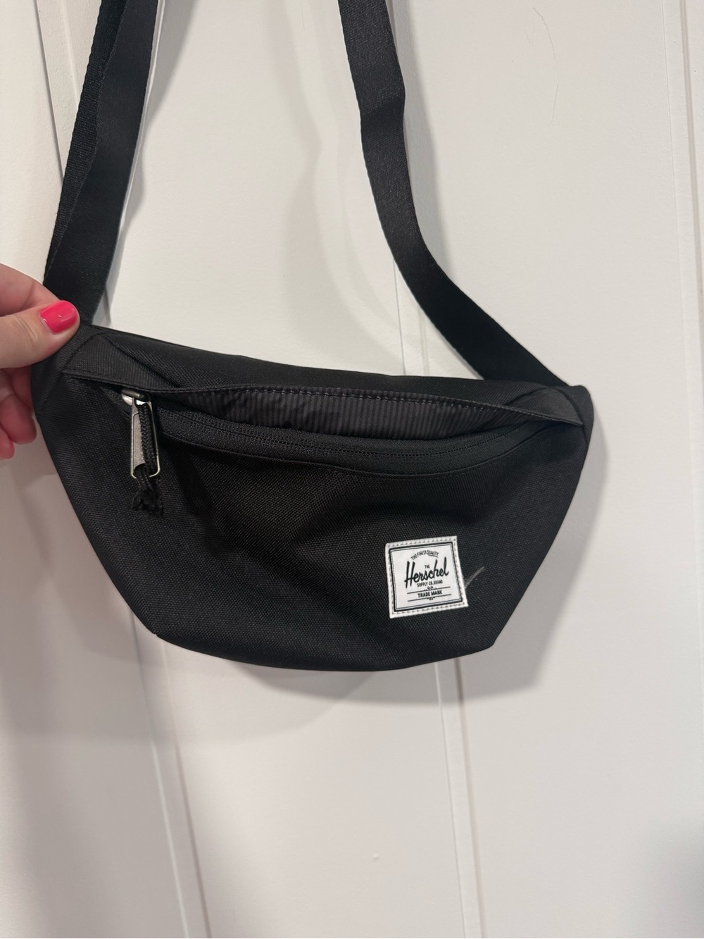 Herschel Supply Company Black Nylon Waist Pack with Logo Patch